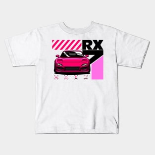 Mazda Rx7 Front Magenta Kids T-Shirt